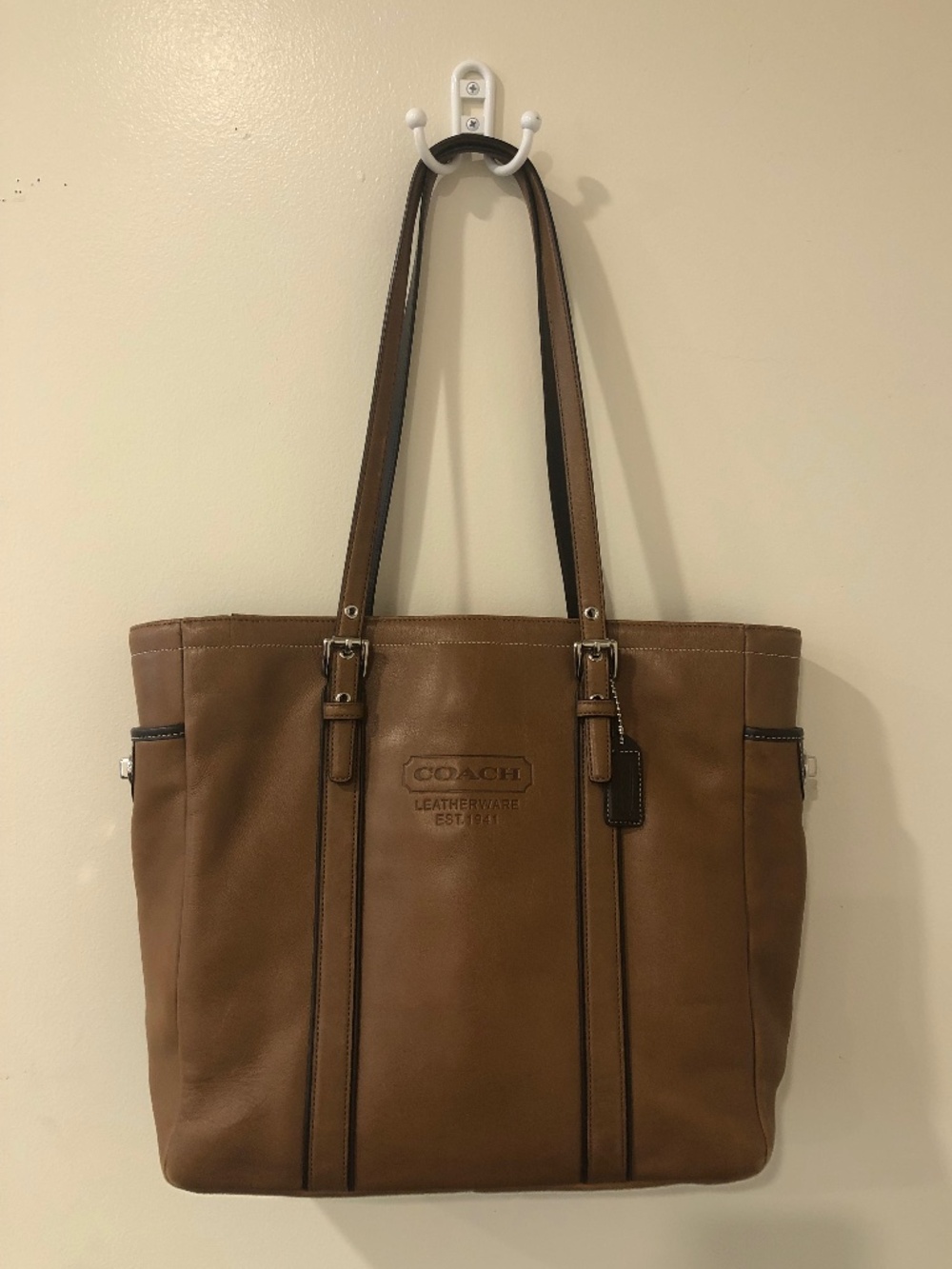 Vintage Coach Hamptons Tote 5128 Brown Leather Shoulder Bag